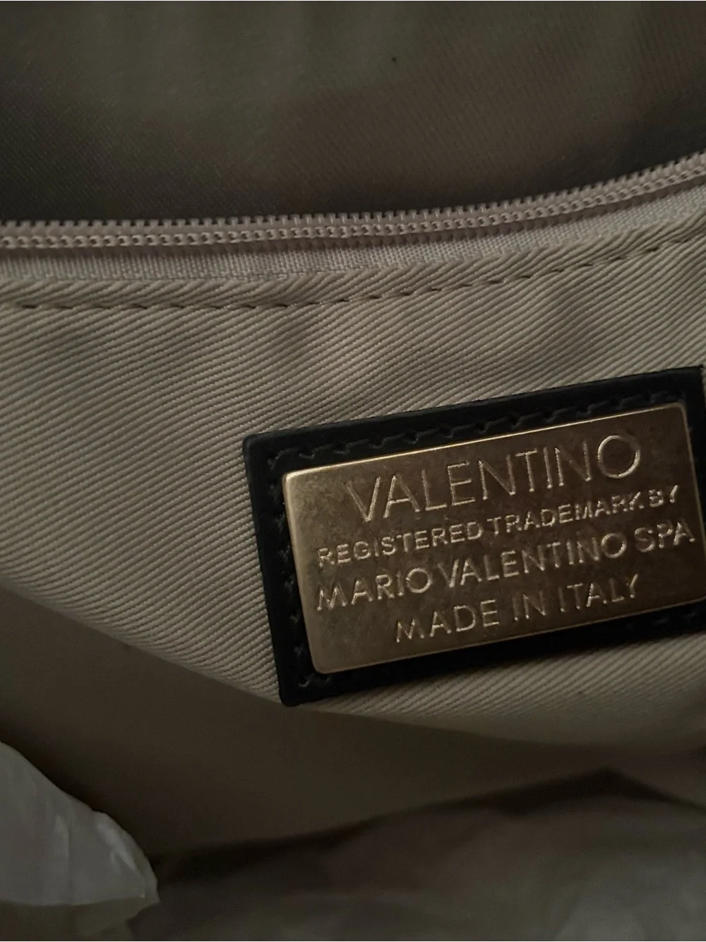 Valentino Black Leather Satchel with Gold Hardware